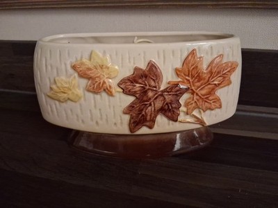 Vintage Sylvac Keramik Autumn Leaves Kaminsims Übertopf 4008, 70er Jahre Made In England