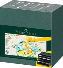 Faber Castell Multicolor Permanent Ink Brush Pen Fine Nib Art Tool 1 Count