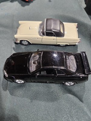 Lot Of 2 Wellys 1/64 Scale Nissan Skyline GT-R R34 1955 Ford Thunderbird Diecast