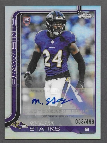 2025 Topps Chrome MALAKI STARKS Ravens Refractor RC Auto /499