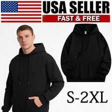 Men Hoodie Casual Hooded Solid Pocket Slim Fit Sweatshirts Pullover Sweater Tops