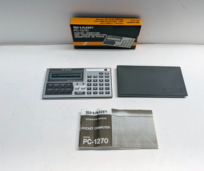 Sharp PC-1270 Pocket Computer Boxed CIB Pygmy RAM Card KeyCorp Tested Mint