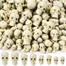 Vellibring 150 PCS Halloween Mini Skull Heads Decoration, Plastic Miniature D...