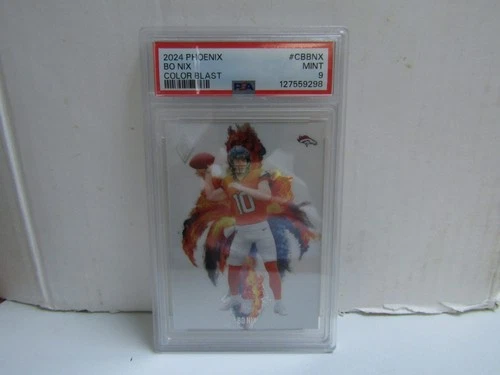 PSA 9 2024 Panini Phoenix Bo Nix Color Blast RC Broncos