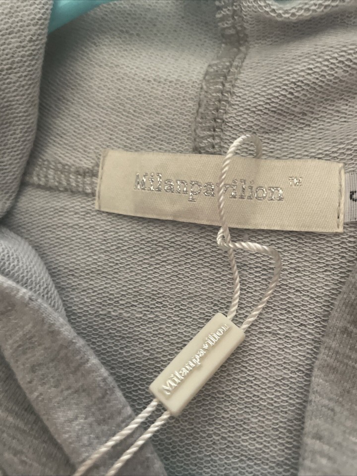 milanpavilion Women's Full Zip Up Hoodie Grey Cropped Cardigan Jacket