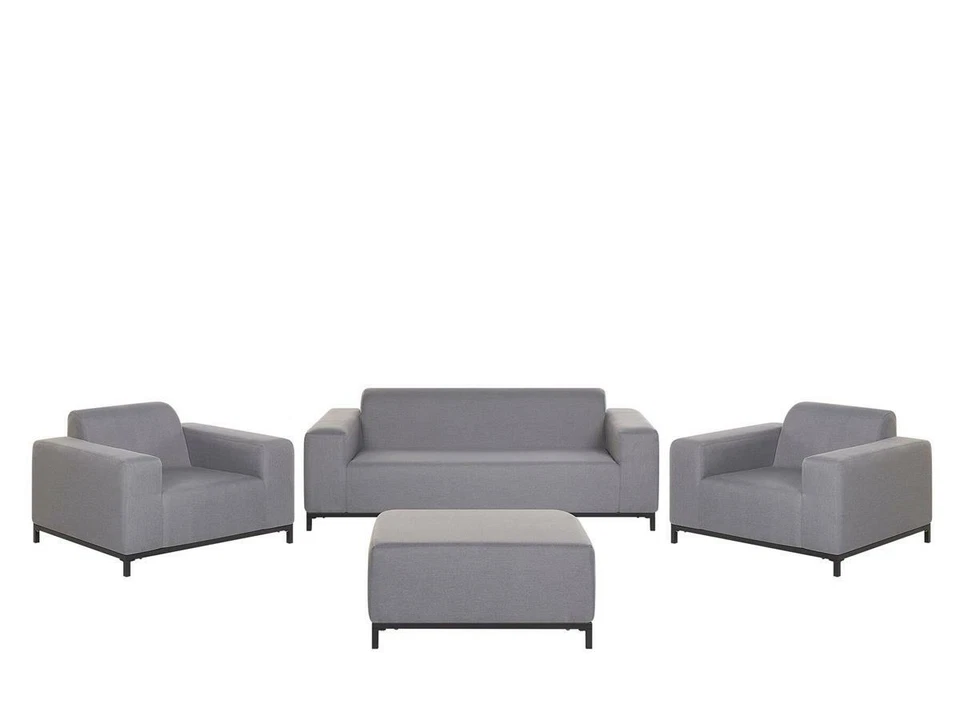 Designer Lounge Gartenmöbel Sofa Couch grau schwarz Terrasse Wohnzimmer Balkon - Bild 3 von 4