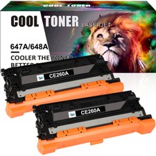 2PK Black CE260A 647A Toner Cartridge for HP Color LaserJet CP4525DN CP4525XH