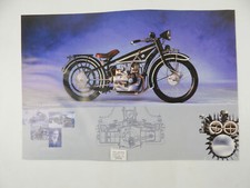 ORIGINAL 1980's BMW MOTORYCLE DEALER POSTER HISTORY 1920's R 32 R32 23"x15.75"