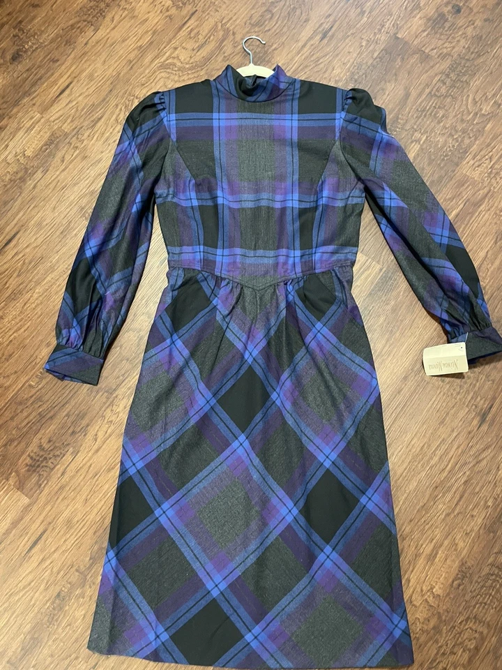 Vestido De Colección Principios Años 80 Raúl Blanco f. Neiman-Marcus Talla 12 100% Lana Hecho en Inglaterra Foto 2 de 4