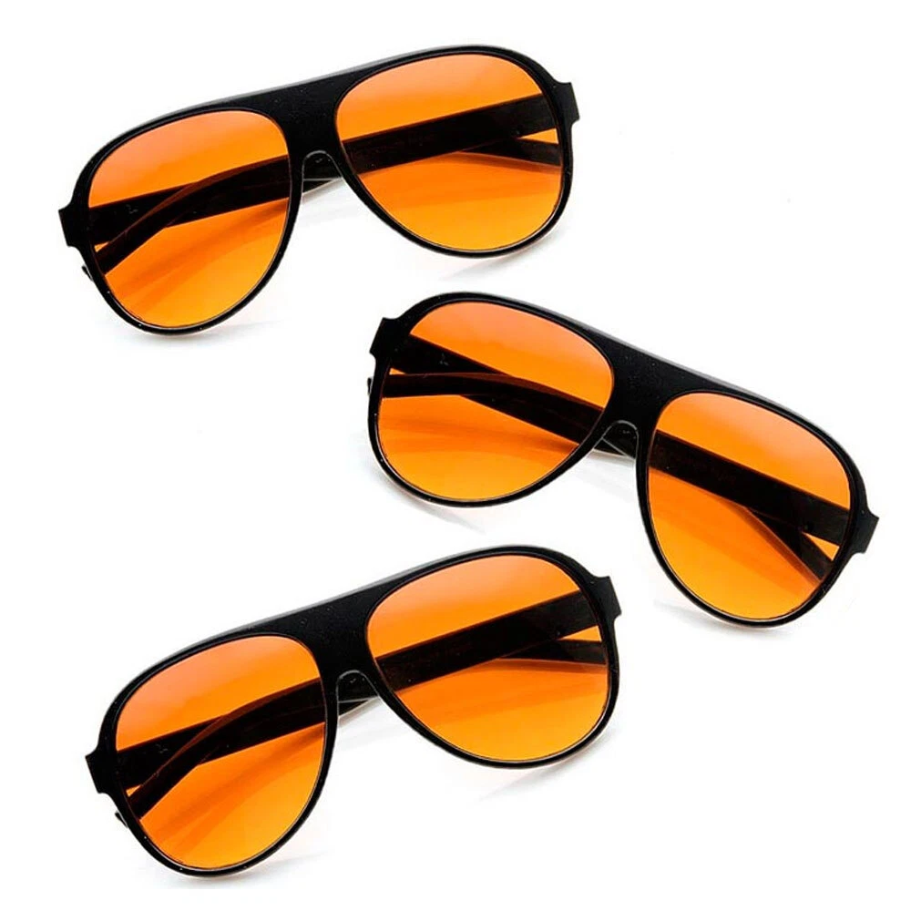 3Pc BLUE LIGHT BLOCKER Amber Lenses SUNGLASSES UV Men Women Glasses Eyewear  Sun