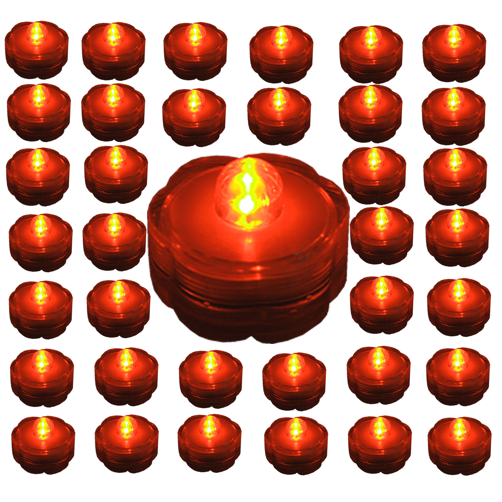 36 pcs ORANGE LED Submersible Battery Operated Tea Light Wedding