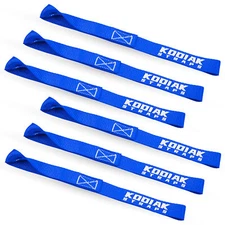 6 Pack 1" x 12" Soft Loop Tie Down Straps 4500lbs -Blue -for Motorcycle/ATV...