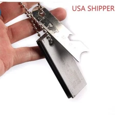 Outdoor Survival Kit Scraper Blade Magnesium Flint Striker Fire Starter USA SHIP