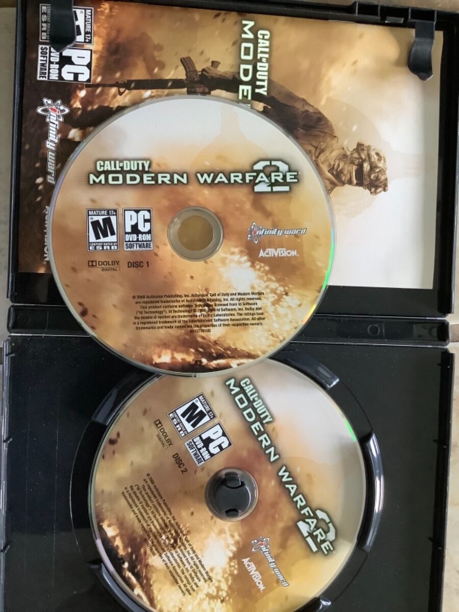 Call of Duty Modern Warfare 2 PC Game 2009 DVD ROM 2 Discs w/Manual & Key