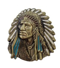 NEW Indian Warrior Chief Belt Buckle Western Cowboy Native American