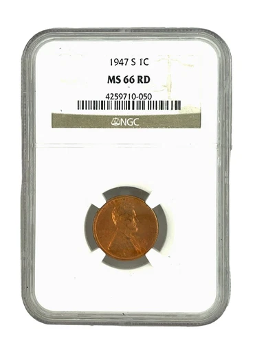 1947-S  1C Lincoln Wheat Cent NGC MS 66 RD