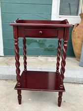 Vintage Mahogany Finish Wood Barley 