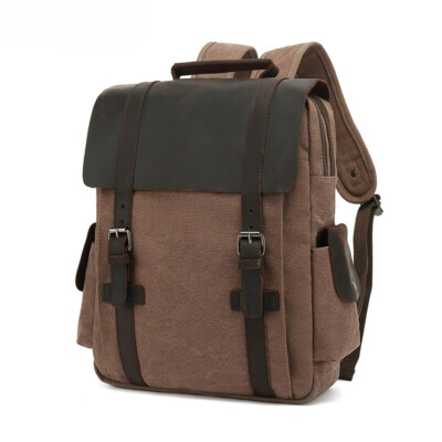 Men's Large Capacity Retro Backpack Casual Travel Canvas Backpack Computer Bag
