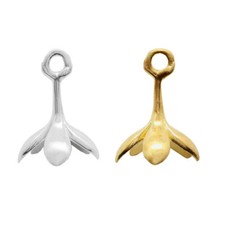 Sterling Silver Bails with Pin Cup for Gluing Round Half Drilled Pearls 10mm
