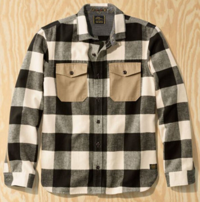 NWT LL Bean x Todd Snyder Black & White Buffalo Plaid Flannel Shirt Small