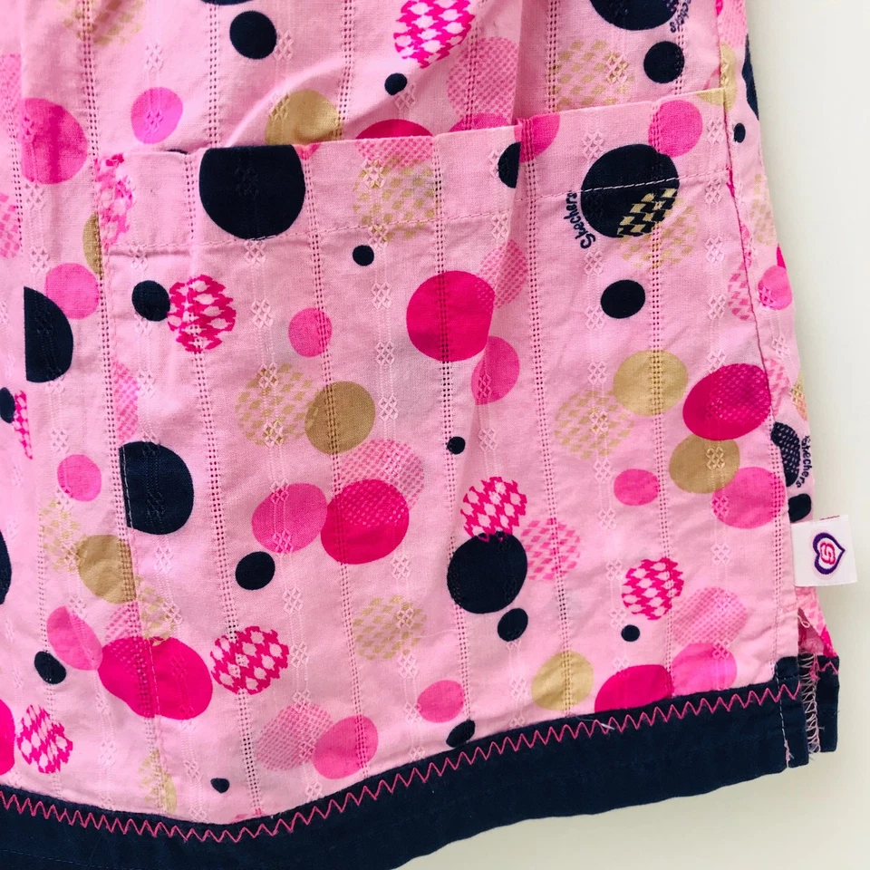 Sketchers Size XS Pink Polka Dot Womans Dental Medical Nurse Dental Scrub Top - Image 4 of 4