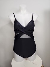 NWT Cupshe Womens One Piece Swimsuit Size Large Black