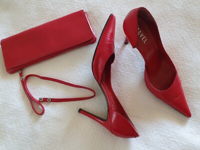 Ladies Shoes Red Shoes And Matching Clutch Bag QSGFC Nigeria