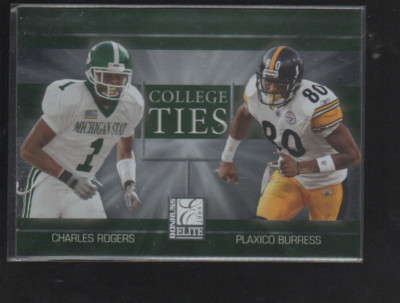 CHARLES ROGERS /PLAXICO BURRESS 2003 DONRUSS ELIT COLLEGE TIES CARD #CT-10 /2000