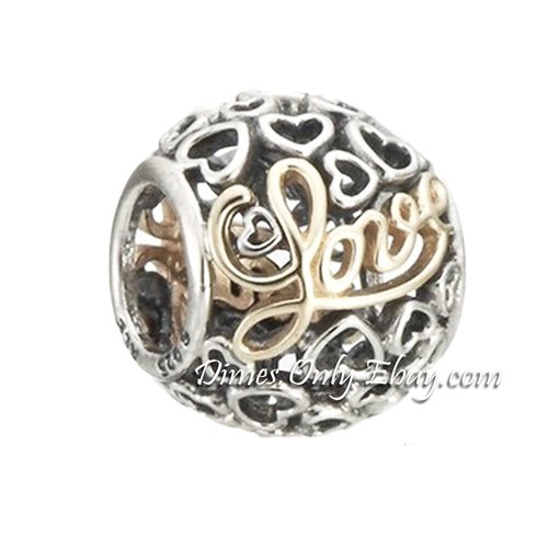 Pandora mensaje de amor 791425 plata encanto y 14K |