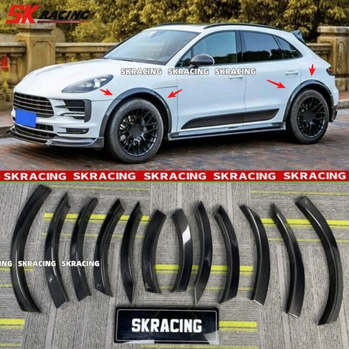 Carbon Fiber Front Rear Wheel Arch Fender Flares Cover Fits Porsche Macan 19-21 - Picture 1 of 17
