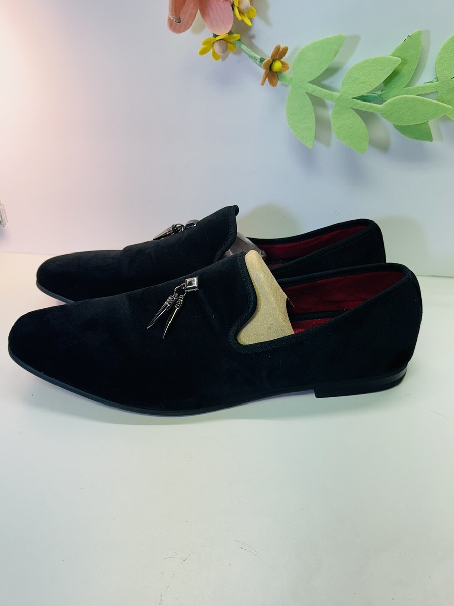 La Milano Men Shoes LEONARD Black Red Bottoms Sz 11 Felt 