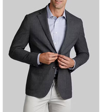 Jos A Bank Traveler 42LMen's Jacket Blazer Sportcoat Dark Grey Slim Fit C100812
