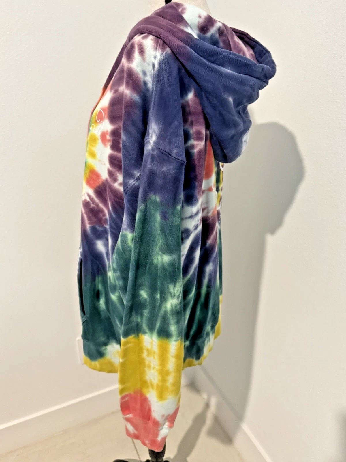 OFF WHITE NUOVA felpa con cappuccio avorio Ella arcobaleno tinta unita grande 100% cotone