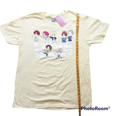 NWT BTS TinyTan Chibi Characters Love Yourself Yellow T-Shirt