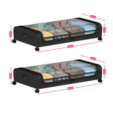 2 Pack Large Under Bed Contain Under Bed Storage Chest with Wheels Container