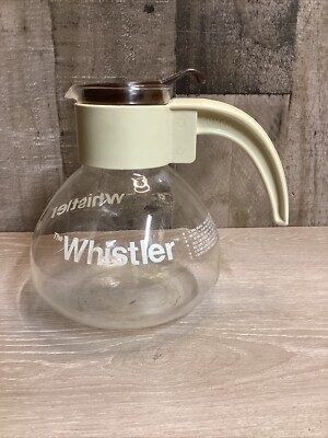 Vtg Gemco The Whistler Teapot Kettle Coffee 8 Cup Glass USA