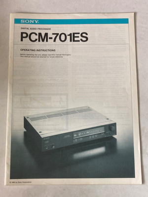 Vintage SONY PCM-701ES Digital Audio Processor Operating Instructions Manual '83