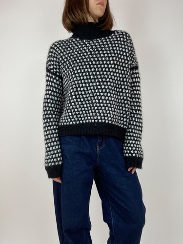 HUGO BOSS WOMENS wool cropped oversized High Neck sweater size L - Picture 3 of 12