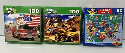 Children Puzzles Educational And  Fun USA Map, Construction Site, Fire Truck