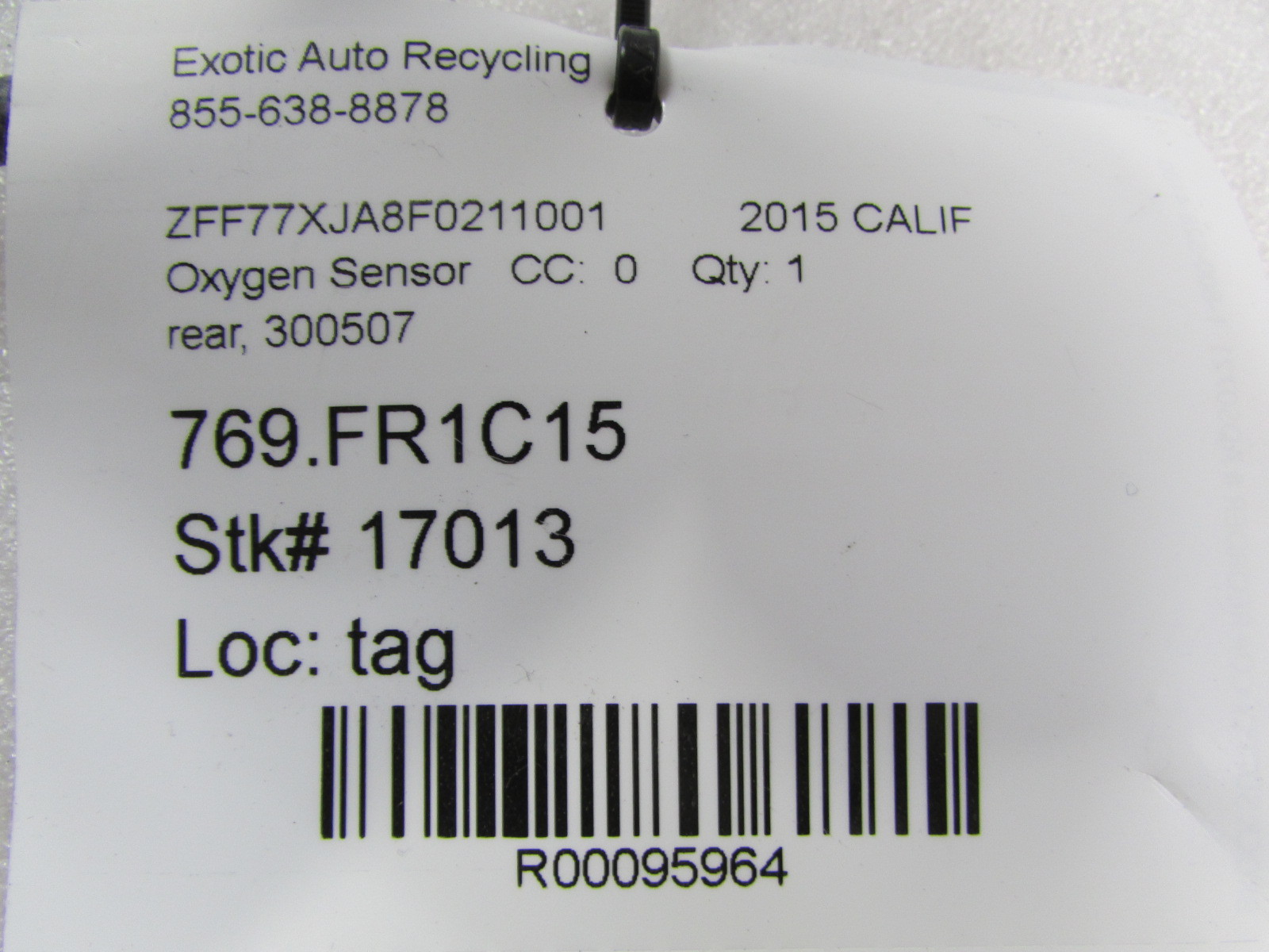 Ferrari California, Rear Oxygen Sensor, Used, P/N 300507