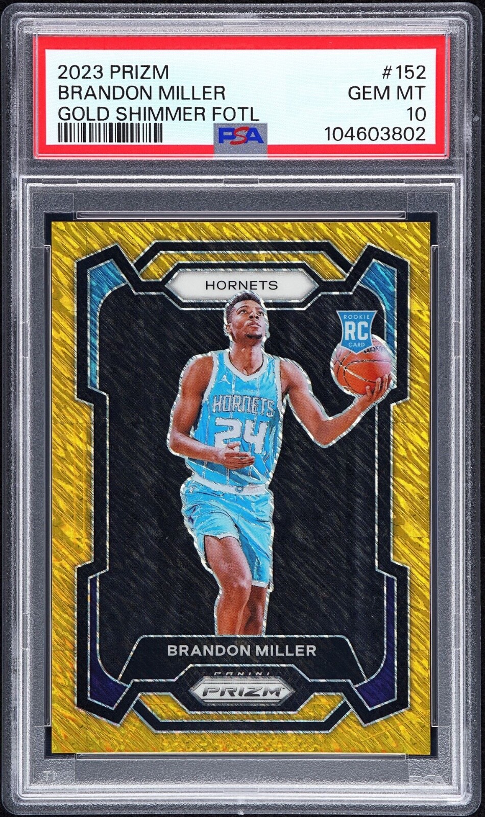 2023-24 Panini Prizm - Brandon Miller #152 Gold Shimmer Prizm /10 (RC)