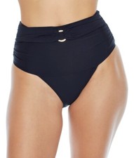 Pour Moi BLACK Samoa High-Waist Control Bikini Swim Bottom, US Medium, UK 12