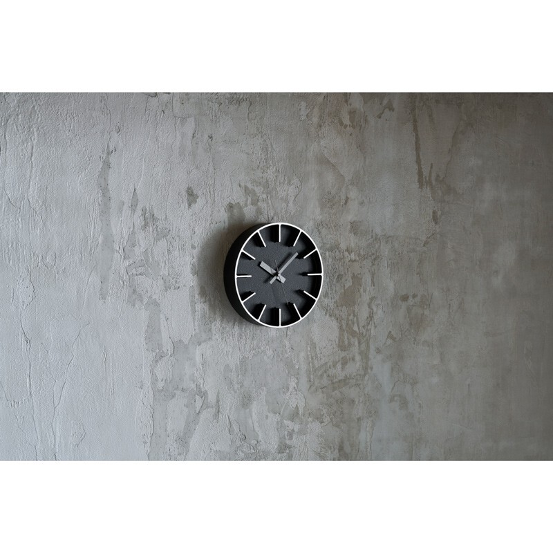 Lemnos Wall Clock AZ-0116 BK Aluminum Edge Clock Black