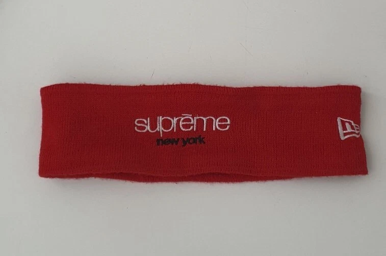 FW15 Supreme NEW ERA Klassisches Logo Stirnband Rot Selten Zubehör