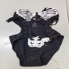 Gothic Style Black Skeleton One Piece Swimsuit