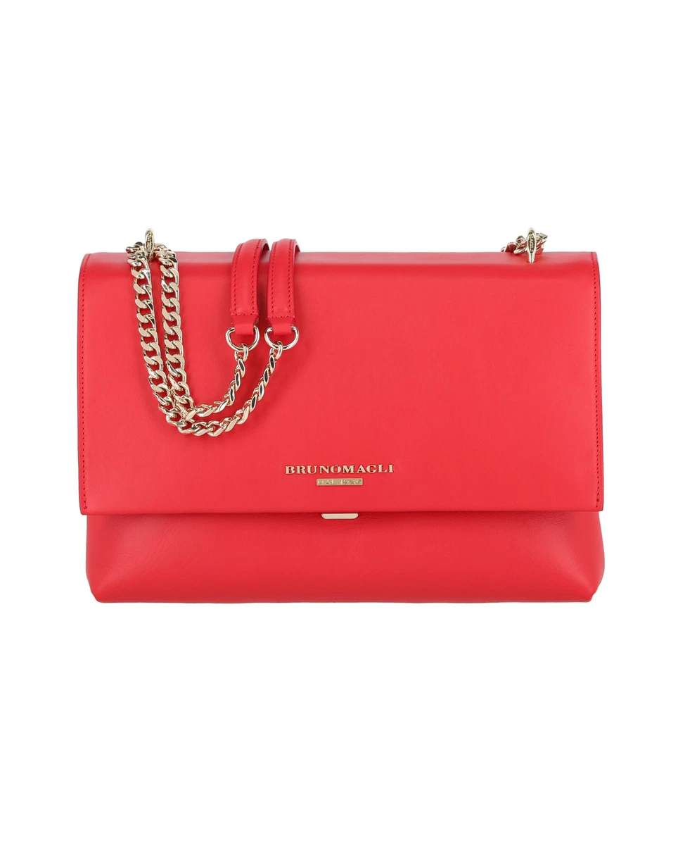 Bruno Magli Leather Red Chain Shoulder Bag P1307SM 007 eBay