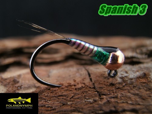 10 Spanish Euro Nymph Jig Hooks size 12, 14,16Tungsten Heads - Picture 8 of 10