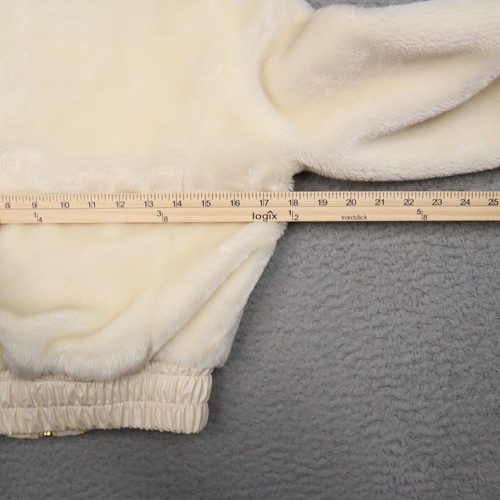 Baby Phat Jacket Faux Fur Womens Small Cropped White Hooded Full Zip Coat Y2K - Picture 20 of 24