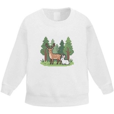 'Pixel Deer and Rabbit in Forest' Kid's Sweatshirt / Sweater / Jumper (KW060906)