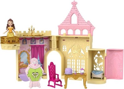 Mattel HPL52 - Disney Princess - Belle's Schloss, Puppe mit 8 Teilen